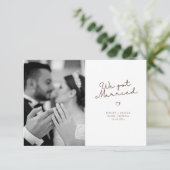 we trouwden Dark Grey Brown schrift Aankondiging (Staand voorkant)