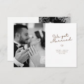 we trouwden Dark Grey Brown schrift Aankondiging (Voorkant / Achterkant)