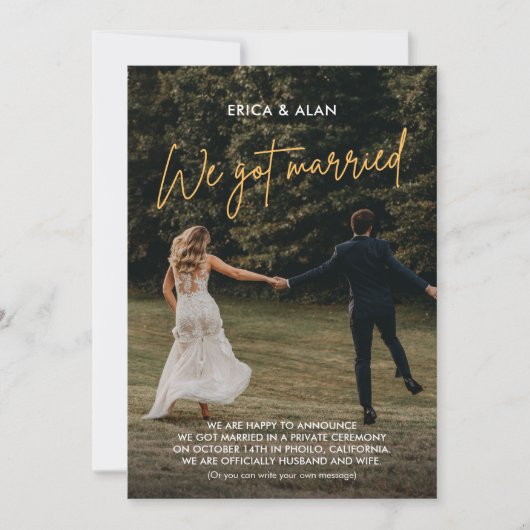 We trouwden foto bruiloft  aankondiging (Voorkant)