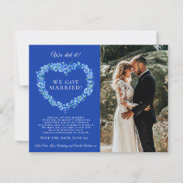 We trouwden met een blauwe, vergeet-me-niet bruilo