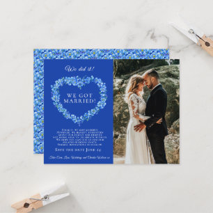 We trouwden met een blauwe, vergeet-me-niet bruilo