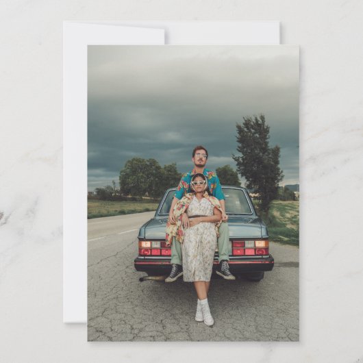 We trouwden met een  esthetische foto aankondiging (Achterkant)