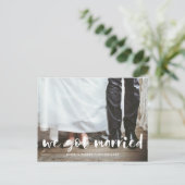 We trouwden moderne script foto briefkaart (Staand voorkant)