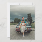 We trouwden vintage esthetische foto aankondiging (Achterkant)
