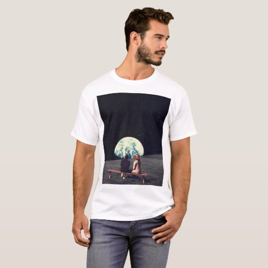 We Used To Live There Surreal Space Collage T-shirt (Voorkant volledig)
