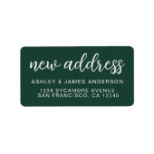 We’ve Moved Classic Dark Green New Address Etiket (Voorkant)