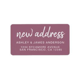 We’ve Moved Classic Mellow Mauve New Address Etiket