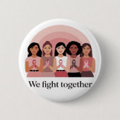 We Vecht Samen Borstkanker Bewustzijn Design Ronde Button 5,7 Cm (Voorkant)