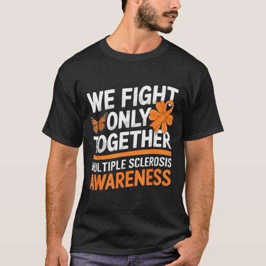 We Vecht Slecht Samen Multipele Sclerose Bewustzij T-shirt (Voorkant)