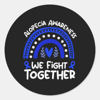 We vechten samen Alopecia Bewustheid Alopecia Ronde Sticker