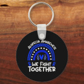 We vechten samen Alopecia Bewustheid Alopecia Sleutelhanger (Achterkant)