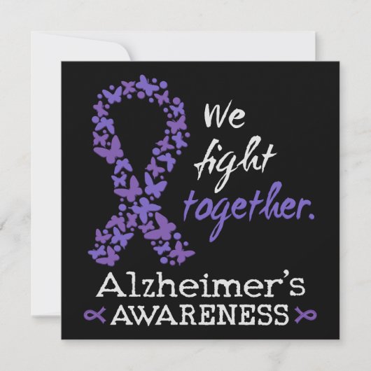 We vechten samen - Alzheimer bewustzijn Bedankkaart (Voorkant)