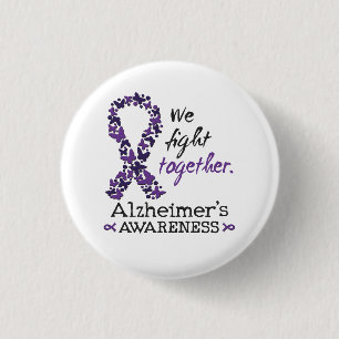We vechten samen - Alzheimer bewustzijn Ronde Button 3,2 Cm