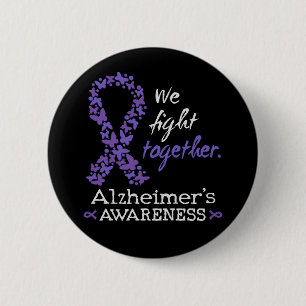 We vechten samen - Alzheimer bewustzijn Ronde Button 5,7 Cm