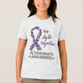 We vechten samen - Alzheimer bewustzijn Tri-Blend Shirt (Voorkant)