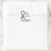 We vechten samen - Alzheimer bewustzijn Vierkante Sticker (Tas)