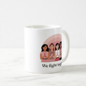 We Vechten Samen Borstkanker Bewustzijn Design Koffiemok (Voorkant rechts)