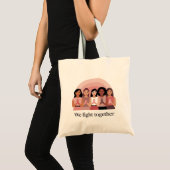 We Vechten Samen Borstkanker Bewustzijnsontwerp Tote Bag (Voorkant (product))