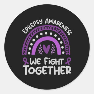 We vechten samen _ Epilepsie Bewustzijn _ Epilepsi Ronde Sticker
