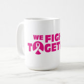 We vechten samen - Hope Fight Cure Cancer Koffiemok (Voorkant links)