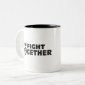 We vechten samen - Hope Fight Cure Cancer Tweekleurige Koffiemok (Voorkant links)