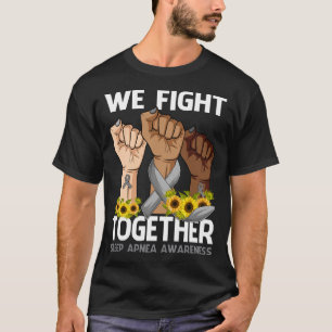 We vechten samen SLAAP APNEU BEWUSTZIJN Zonnebloem T-shirt