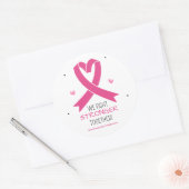 We vechten samen sterker tegen borstkanker bewustz ronde sticker (Envelop)