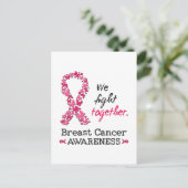 We vechten samen tegen borstkanker briefkaart (Staand voorkant)