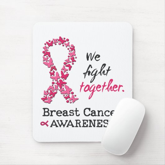 We vechten samen tegen borstkanker muismat (Met muis)