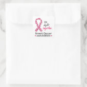 We vechten samen tegen borstkanker vierkante sticker (Tas)