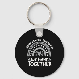 We vechten samen tegen Brain Cancer Awareness Shir Sleutelhanger