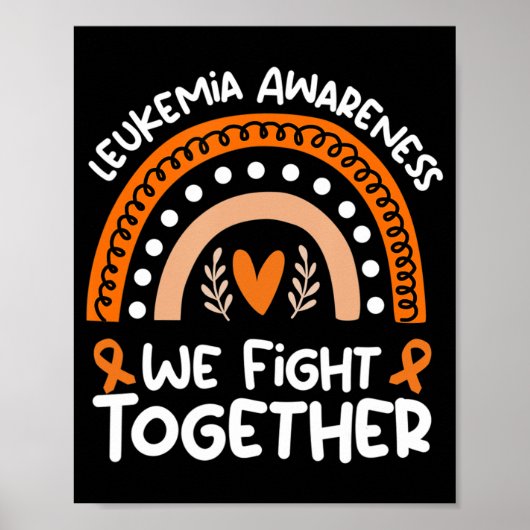 We vechten samen tegen leukemiebewustzijn leukemie poster (Voorkant)