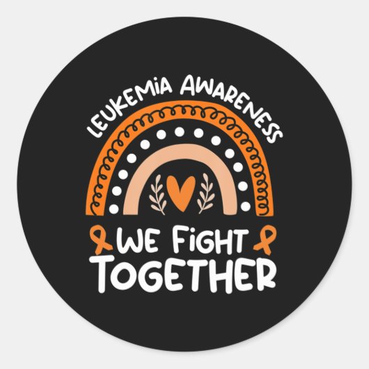 We vechten samen tegen leukemiebewustzijn leukemie ronde sticker (Voorkant)