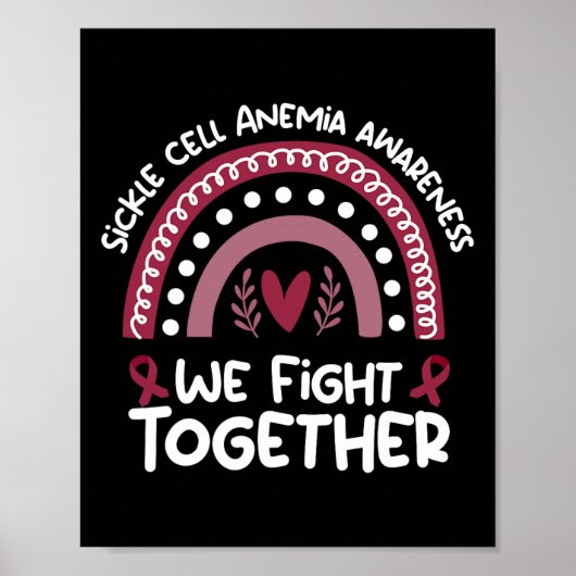 We vechten samen tegen sikkelcelanemie-bewustzijns poster (Voorkant)