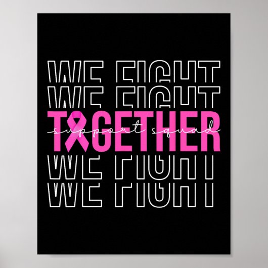 We vechten samen voor borstkankerbewustwording poster (Voorkant)