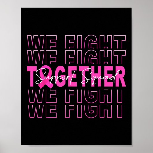 We vechten samen voor borstkankerbewustwording poster (Voorkant)