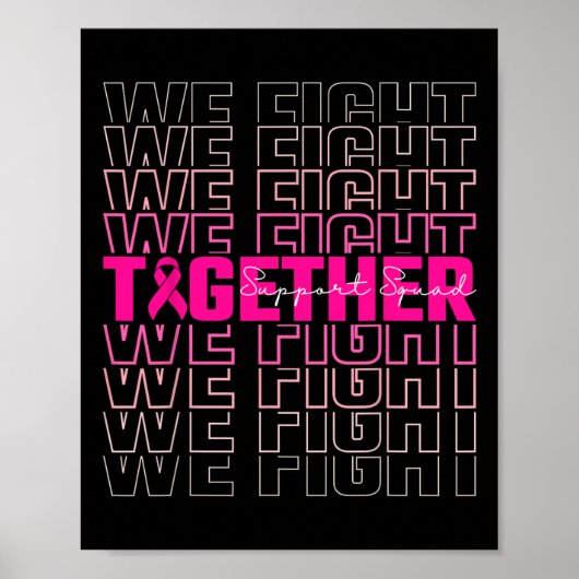 We vechten samen voor borstkankerbewustwording poster (Voorkant)