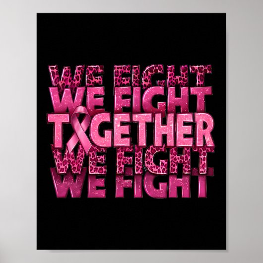 We vechten samen voor borstkankerbewustwording poster (Voorkant)