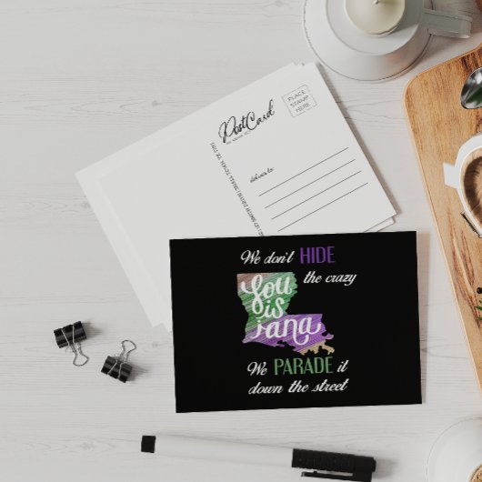 We verbergen geen gekke Mardi Gras Parade Fun Briefkaart