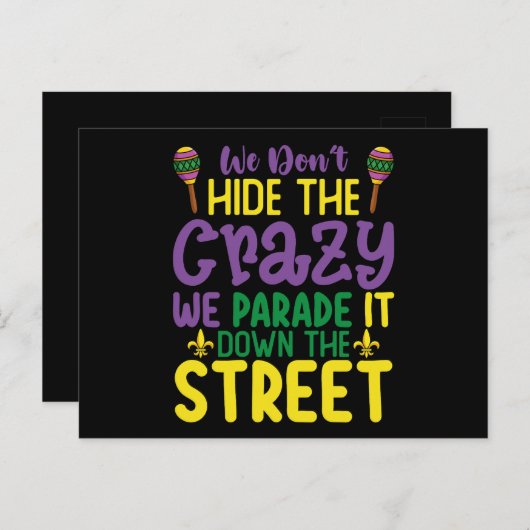 We verbergen het niet... we paraderen het in de st briefkaart (Voorkant / Achterkant)