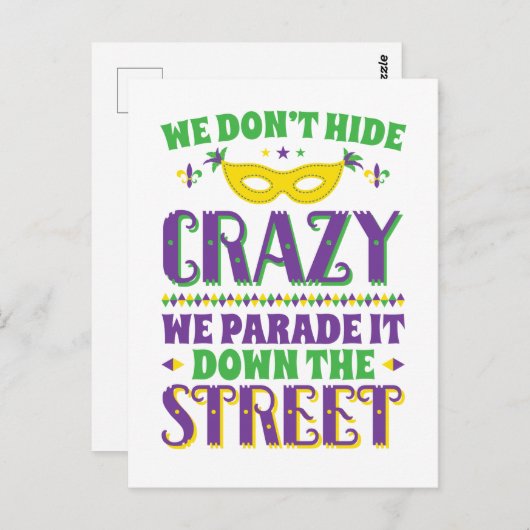 We verbergen het niet. We paraderen het in de stra Briefkaart (Voorkant / Achterkant)