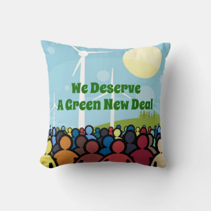 We verdienen een groene nieuwe deal kussen