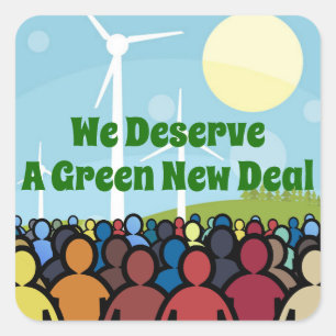 We verdienen een groene nieuwe deal vierkante sticker