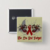 We vergeten aids niet vierkante button 5,1 cm (Voorkant /achterkant)