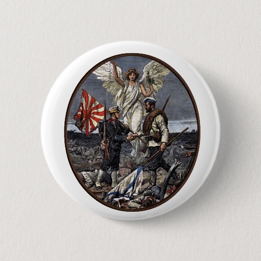 We vergeten de Russisch-Japanse oorlog Ronde Button 5,7 Cm (Voorkant)