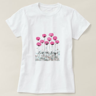 We vergeten roze papavers t-shirt