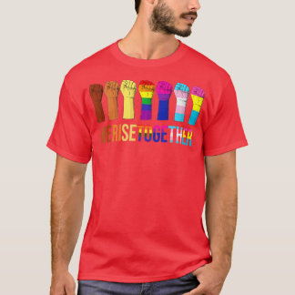 We verhogen samen de zwarte LGB Gay Pride Support  T-shirt