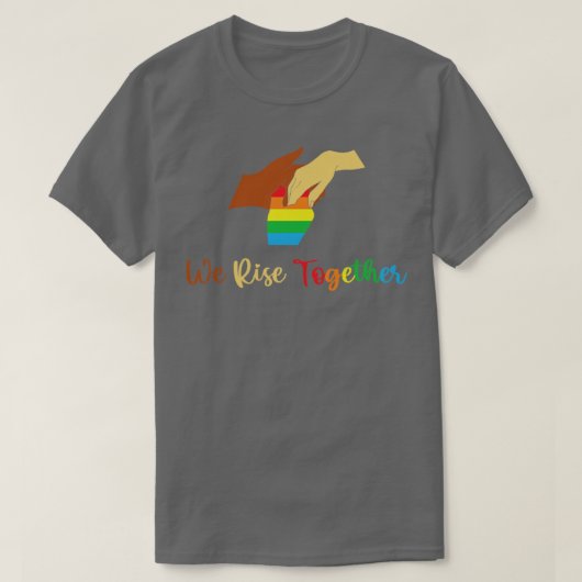 We verhogen samen LGBT Q Pride Social1 T-shirt (Design voorkant)
