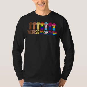 We verhogen samen LGBT Q Pride Social Justice Equa T-shirt