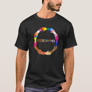 We verhogen samen LGBT-Q Pride Social Justice Equa T-shirt